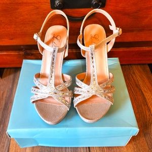 Silver glitter heels size 7
